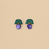 Aretes Tulipán Medianos Violeta