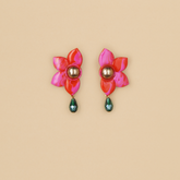 Aretes Azucenas Simple Hot Fucsia