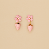 Aretes Fresas Rosa Rosita