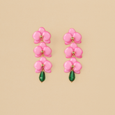 Aretes Cascada de Orquídeas Rosa