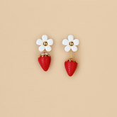 Aretes Fresas Rojas