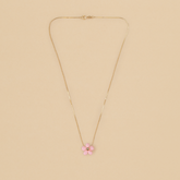 Collar Flor de Fresita Rosa