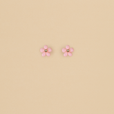 Aretes Flor de Fresita Rosa