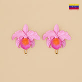Aretes Cattleyas Rosa