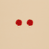 Aretes Rositas Rojo