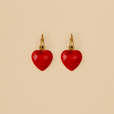 Aretes Argollas maxi Corazón Rojo (2 en 1)