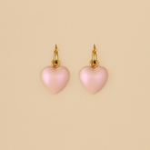 Aretes Argollas maxi Corazón Rosa (2 en 1)
