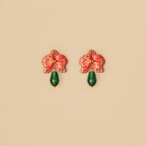 Aretes mini Orquídeas Rojizas Drops
