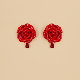 Aretes Rosas Rojas