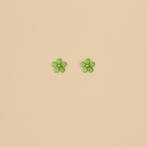 Aretes Flor de Fresita Verde