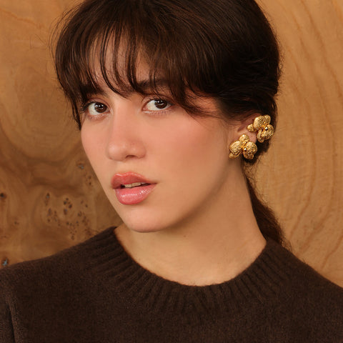 Earcuff mini Orquídea Dorado
