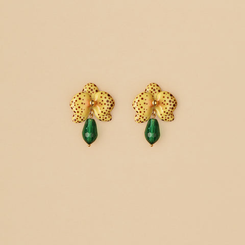 Aretes mini Orquídeas Maracuyá Drops
