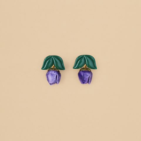 Aretes Tulipán Medianos Violeta