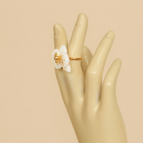 Anillo mini Orquídea Blanco