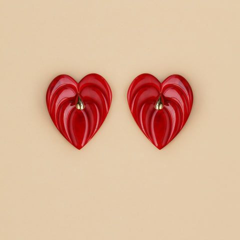 Aretes maxi Anturios Rojo