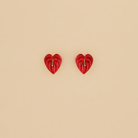 Aretes mini Anturios Rojo