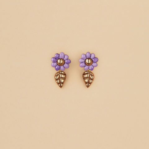 Aretes Manzanilla Silvestre Lila