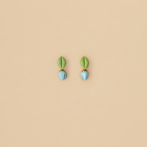 Aretes Mini Tulipán Celeste