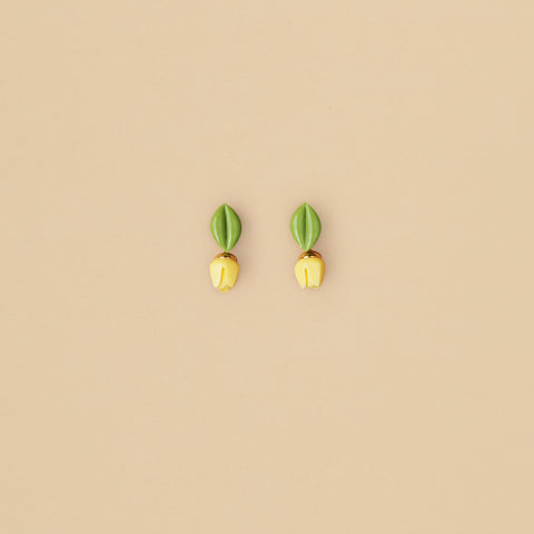 Aretes Mini Tulipán Vainilla
