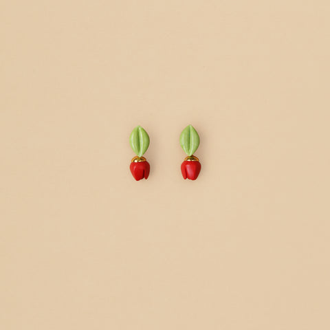 Aretes Mini Tulipán Rouge