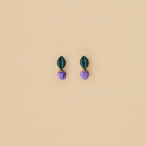Aretes Mini Tulipán Violeta