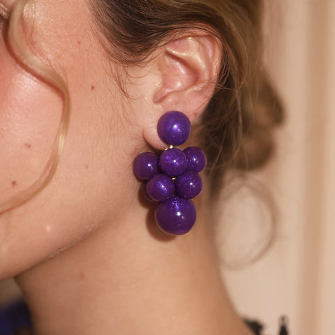 Aretes Uvas Moradas simples