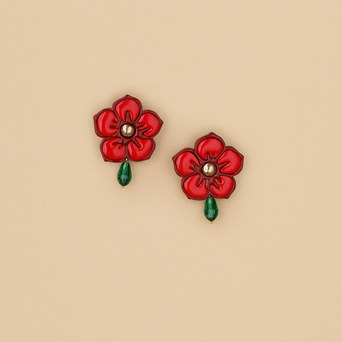 Aretes Cayenas simples Rojo