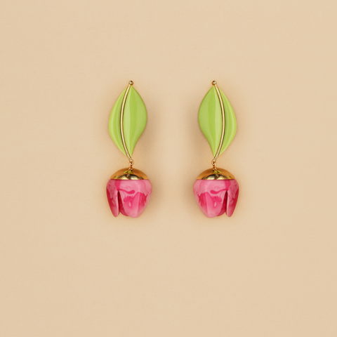 Aretes Maxi Tulipán Classic Fucsia