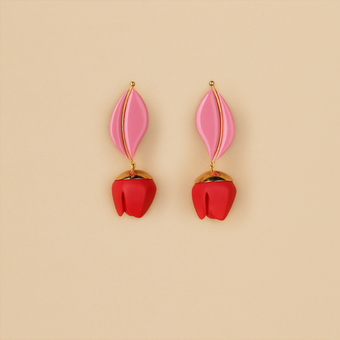 Aretes Maxi Tulipán Hot Rouge