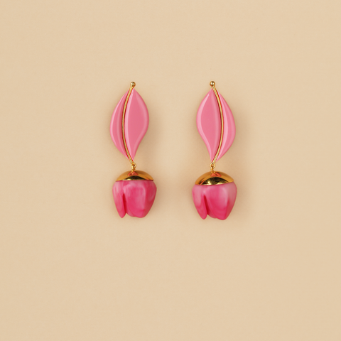 Aretes Maxi Tulipán Rosa