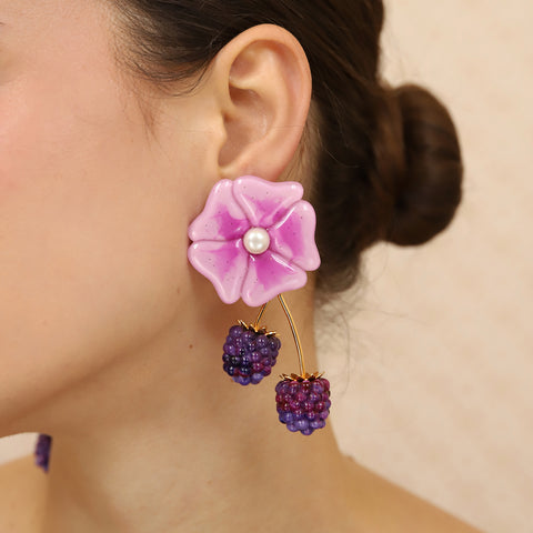 Aretes Moras Magenta