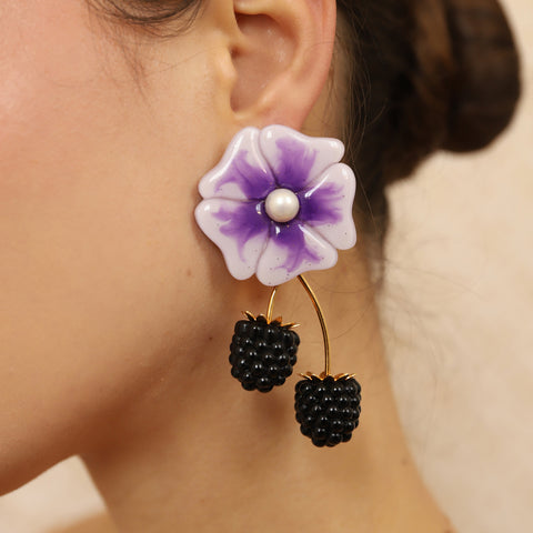 Aretes Moras Moradas