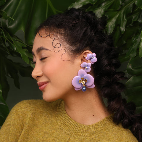 Aretes Orquídeas Lila