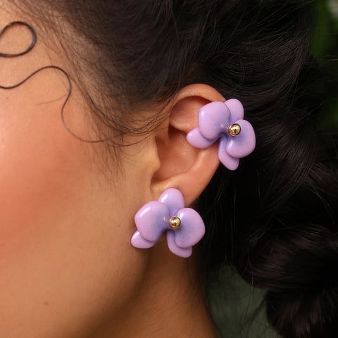 Aretes mini Orquídeas Lila