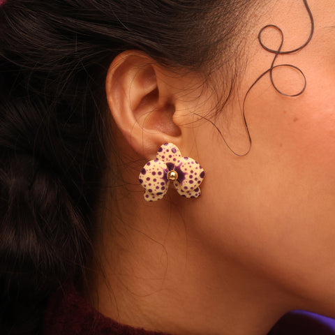 Aretes mini Orquídeas Roble