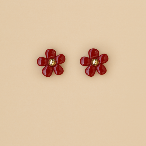 Aretes Flor de Fresa Cherry