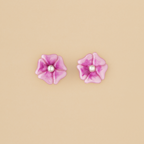 Aretes Flor de Mora Magenta