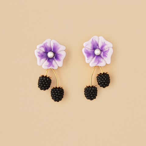 Aretes Moras Moradas