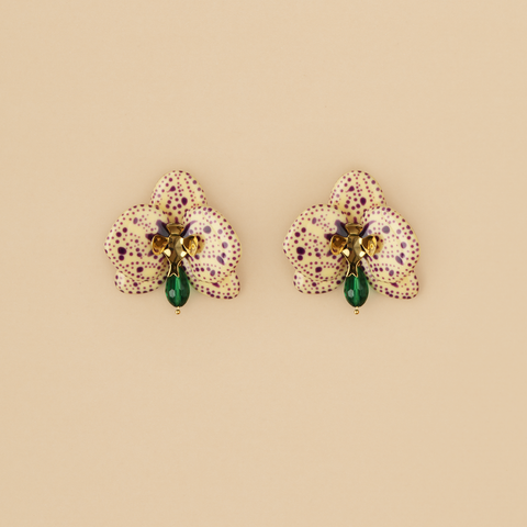 Aretes Orquídeas Roble