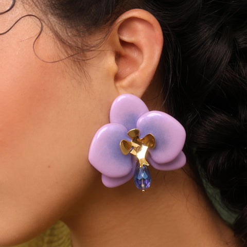 Aretes Orquídeas Lila