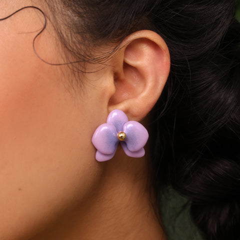 Aretes mini Orquídeas Lila