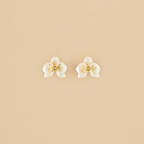 Aretes mini Orquídeas Blancas