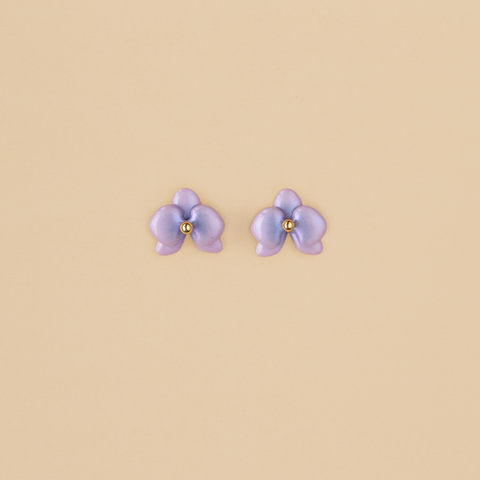 Aretes mini Orquídeas Lila