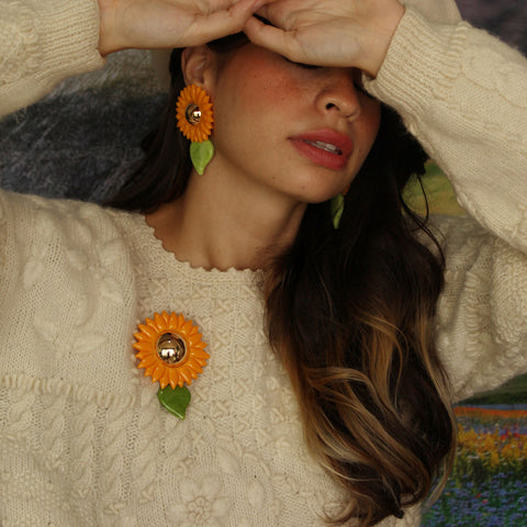 Broche Girasol Classic Ocre