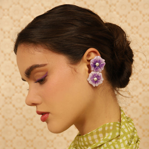 Earcuff Flor de Mora Morado