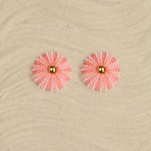 Aretes Erizos rosa