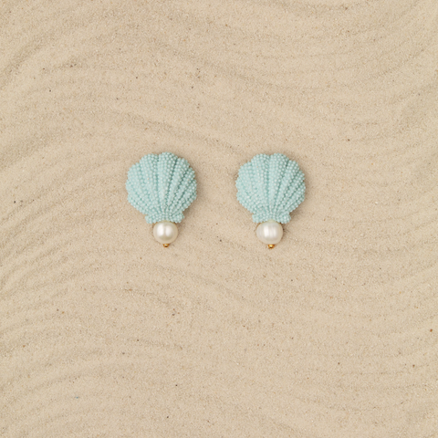 Aretes mini Ostras Celeste