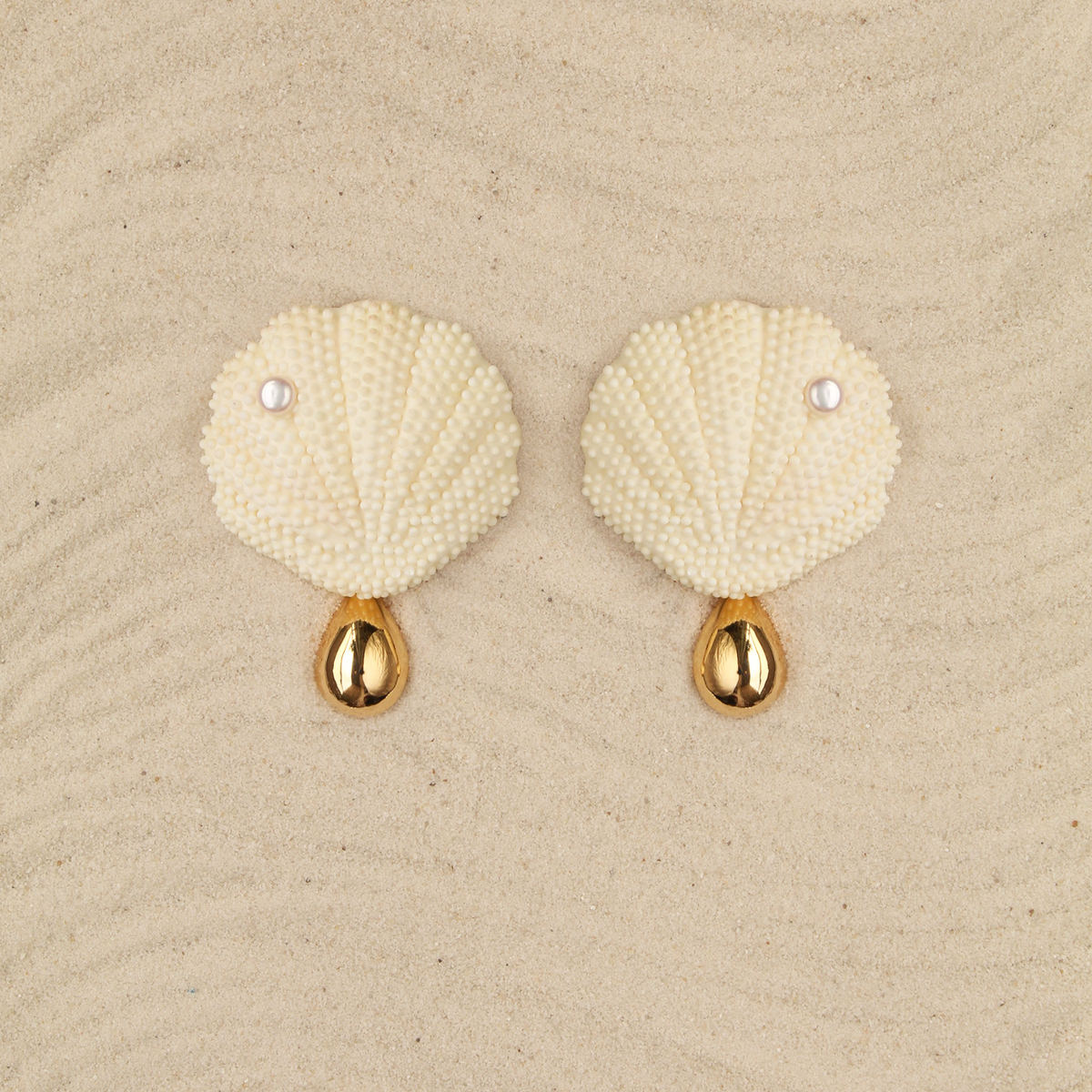 Aretes Ostras Blancas