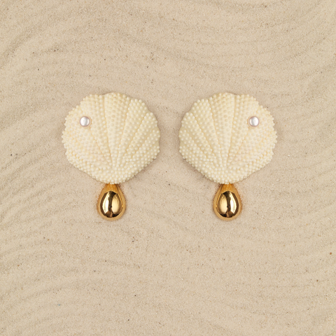 Aretes Ostras Blancas