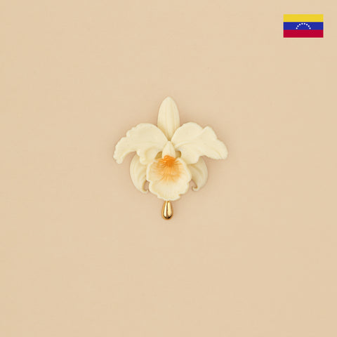 Broche Cattleya Marfil